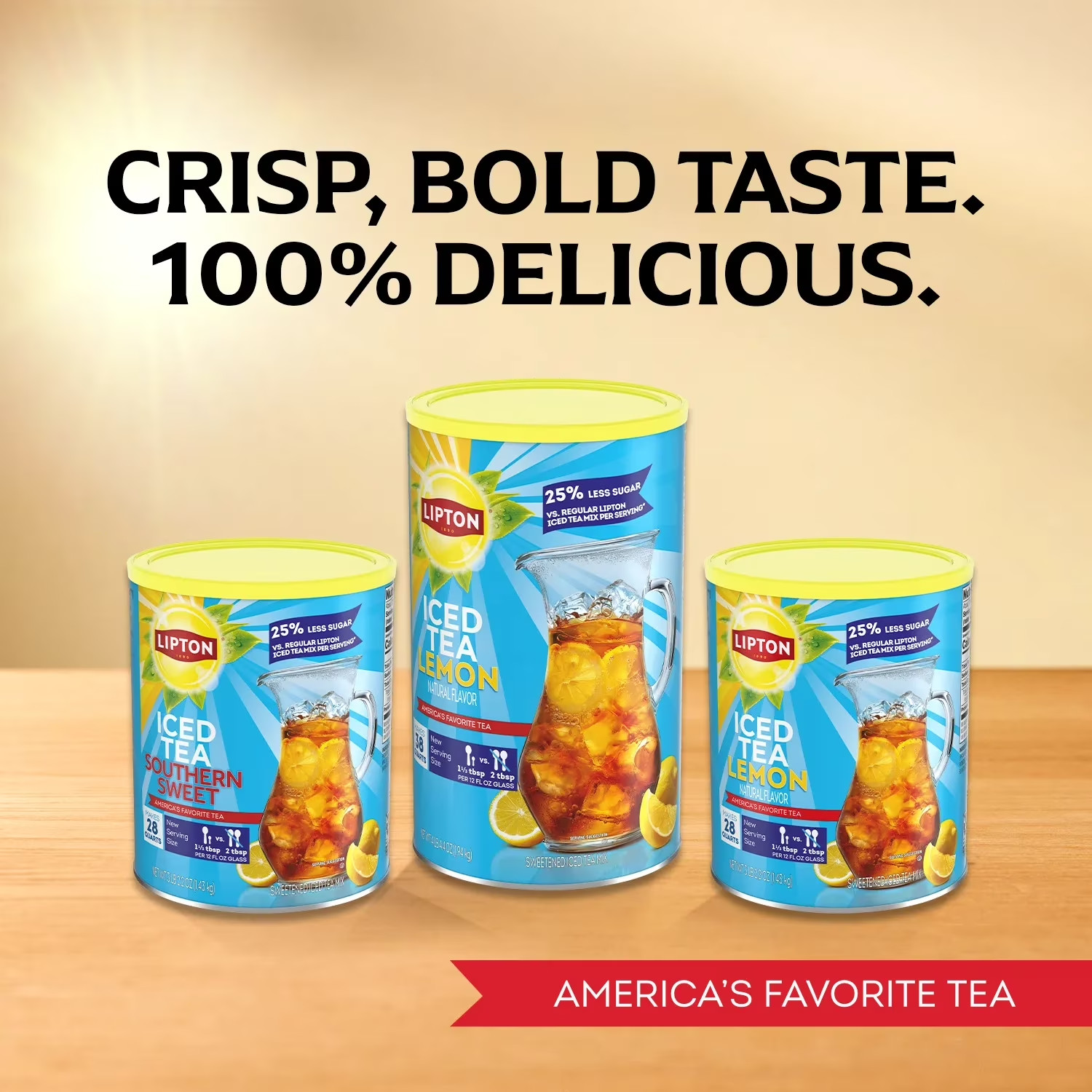 Lipton Reduced Sugar Southern Sweet Iced Tea Mix, 28 Quarts