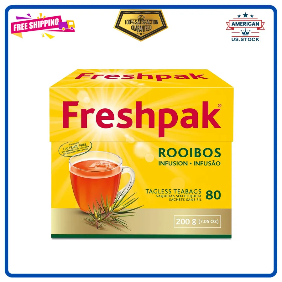 Freshpak Rooibos Tea 80 Tagless Teabags South African Premium Caffeine Free
