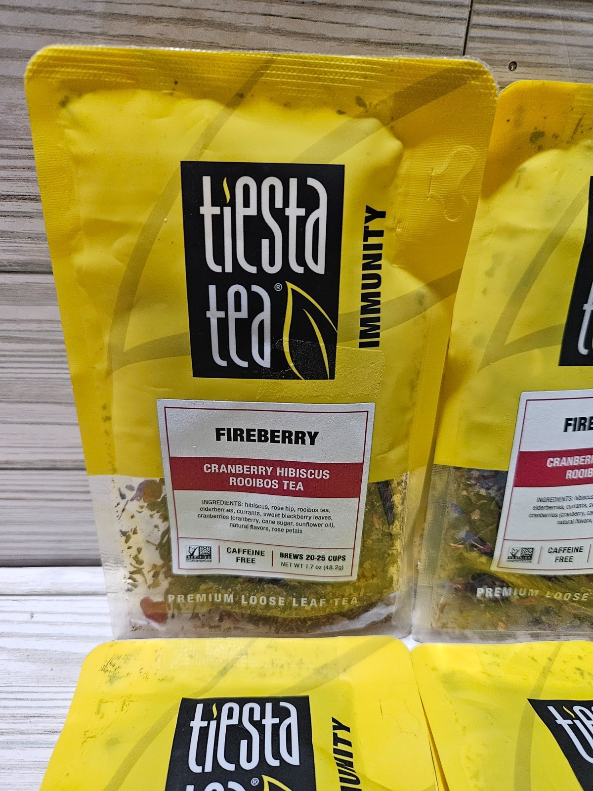 Lot of 6 Tiesta Tea Fireberry Cranberry Hibiscus Rooibos Tea 1.7 oz 11/2027