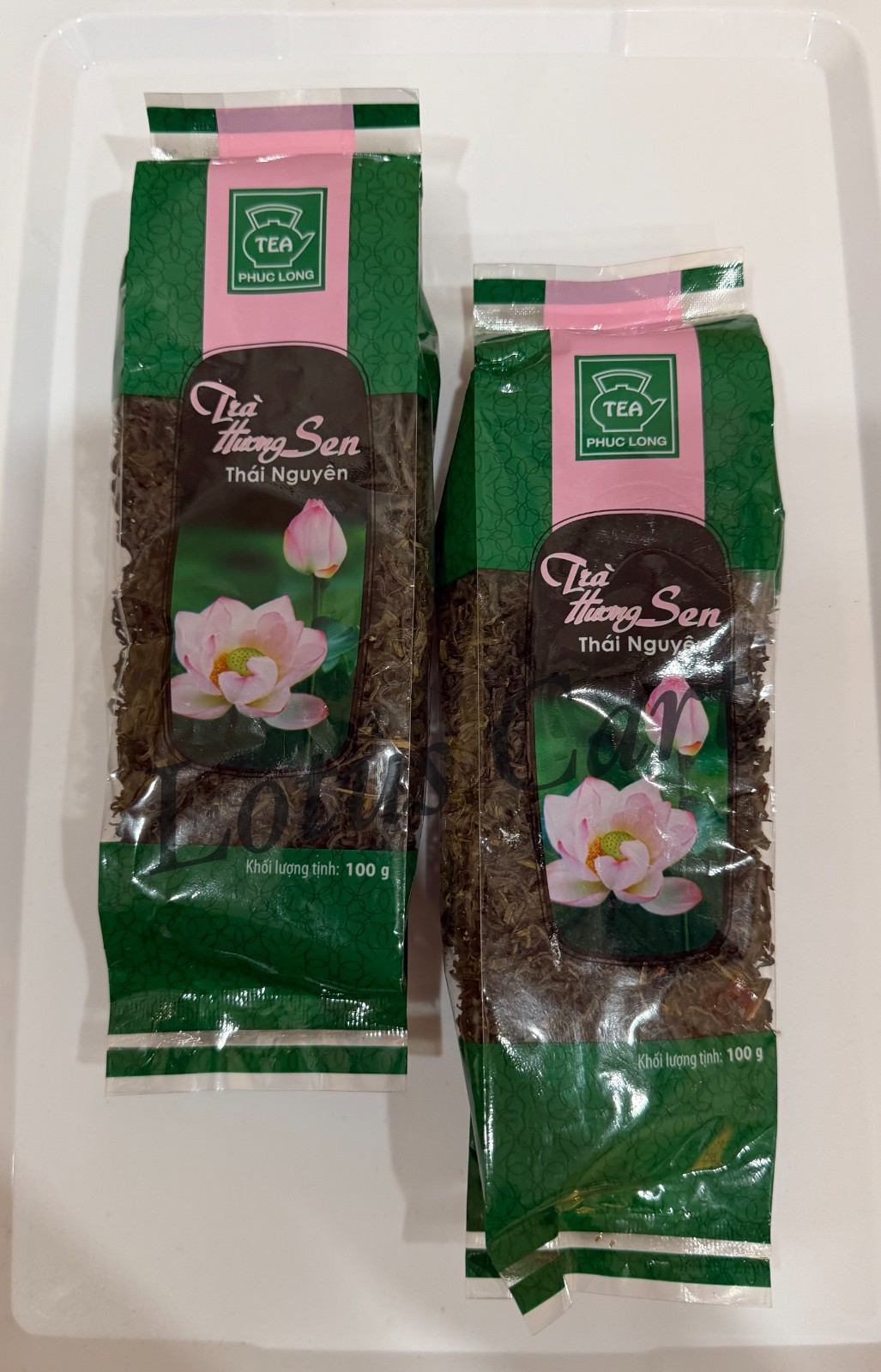 Vietnamese Lotus Green Tea, Tra Sen Thai Nguyen Phuc Long, 2 Bags (100g/Bag)