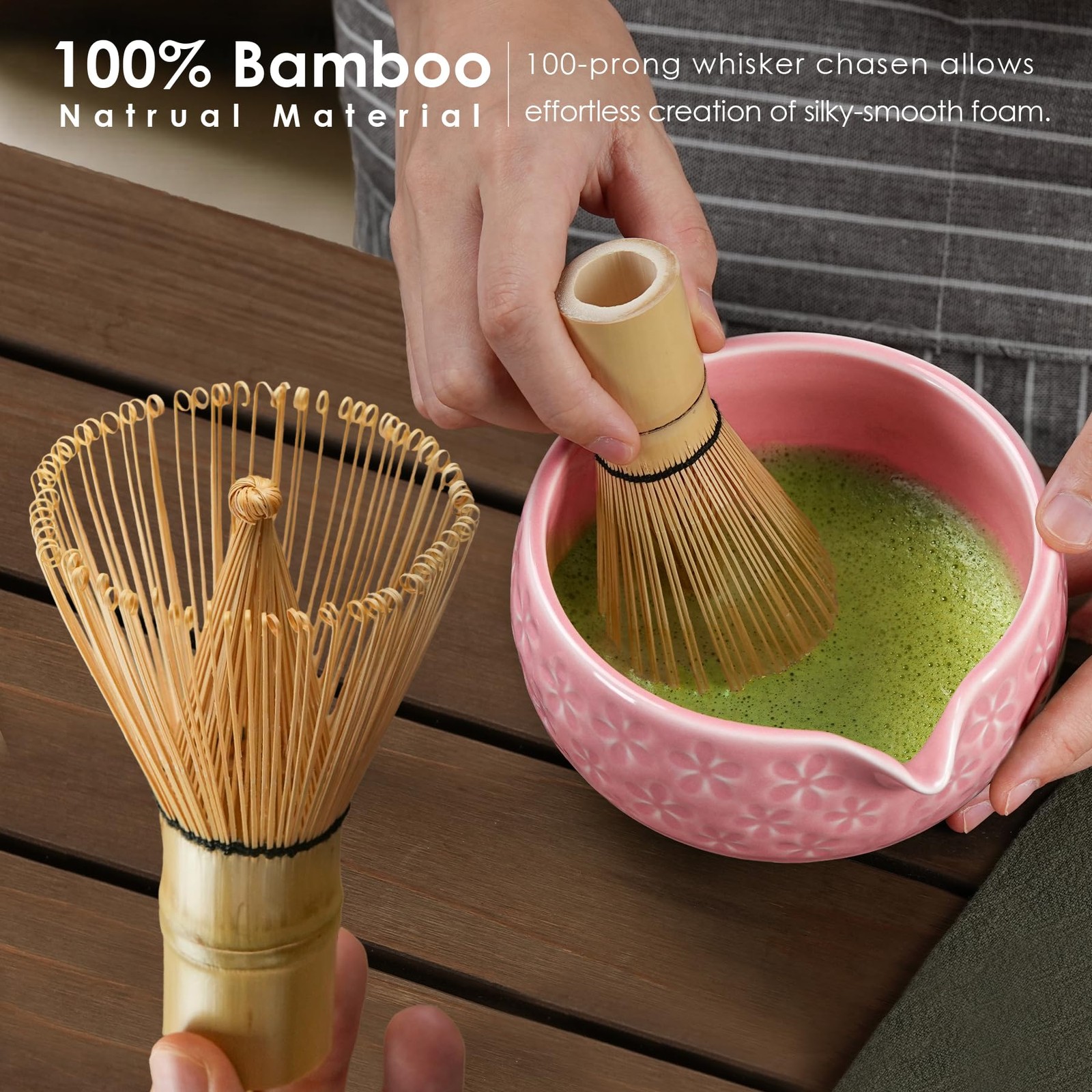7Pcs Matcha Whisk Set, Matcha Set Whisk and Bowl,Bamboo Scoop, Scoop Rest, Si…