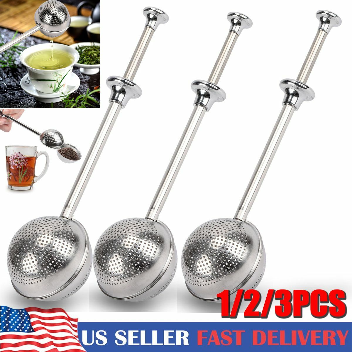 Stainless Steel Tea Infuser Ball Mesh Leaf Strainer Filter Herb Steeper General