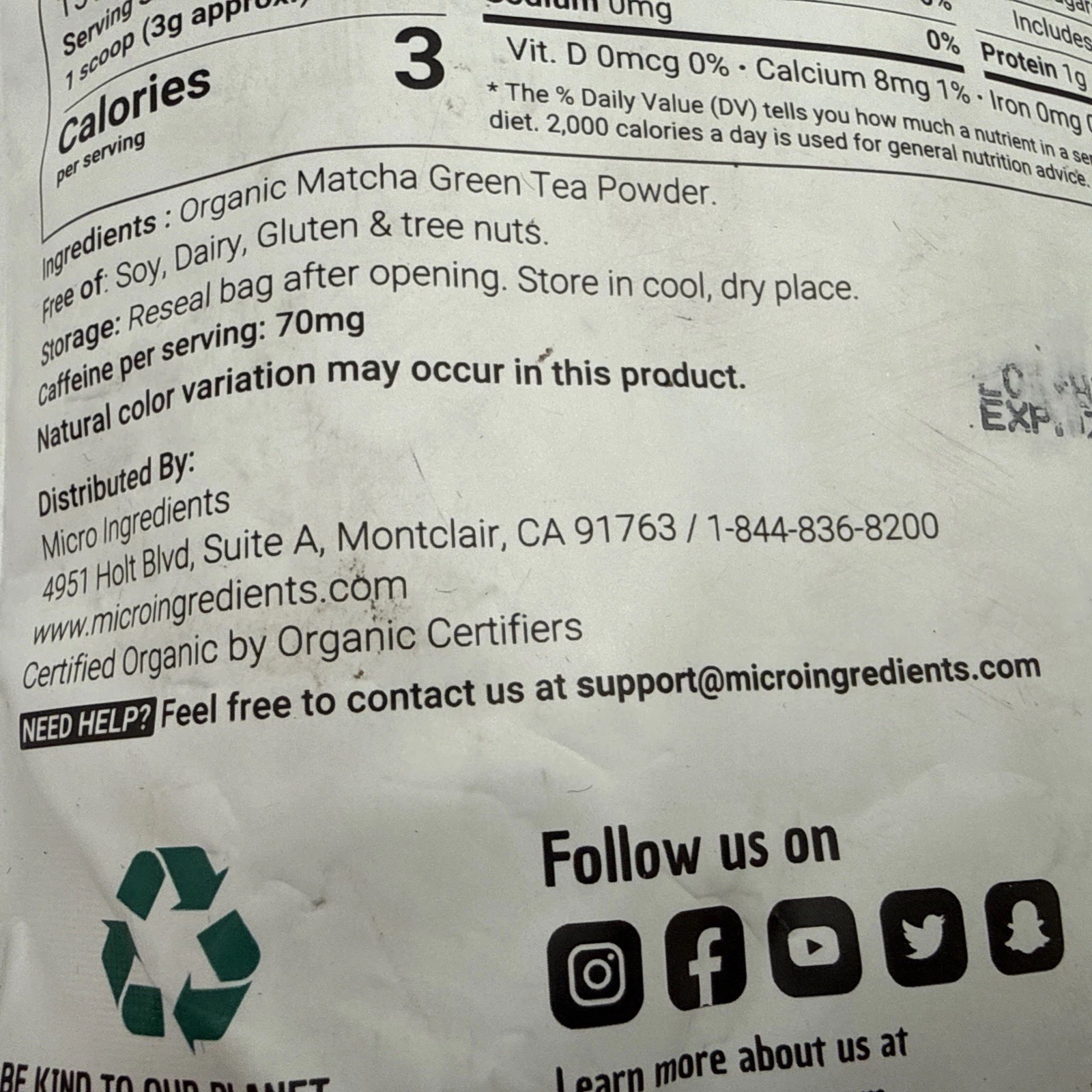 Organic Matcha Green Tea Powder, First Harvest, Culinary Grade from Japan, 100%