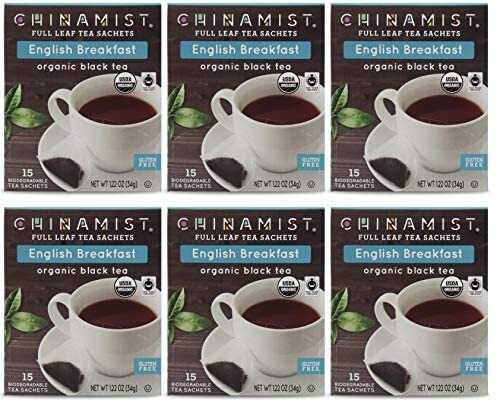 China Mist English Breakfast Organic Black Tea, 6/15 count boxes