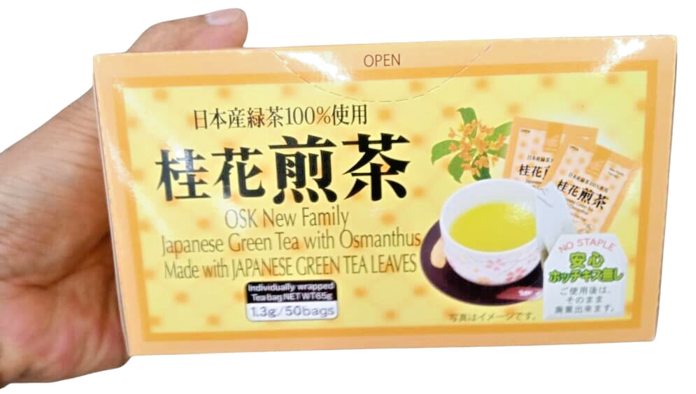 OSK New Family JAPANESE Green Tea With Osmanthus ( 2 packs X 50 teabags )
