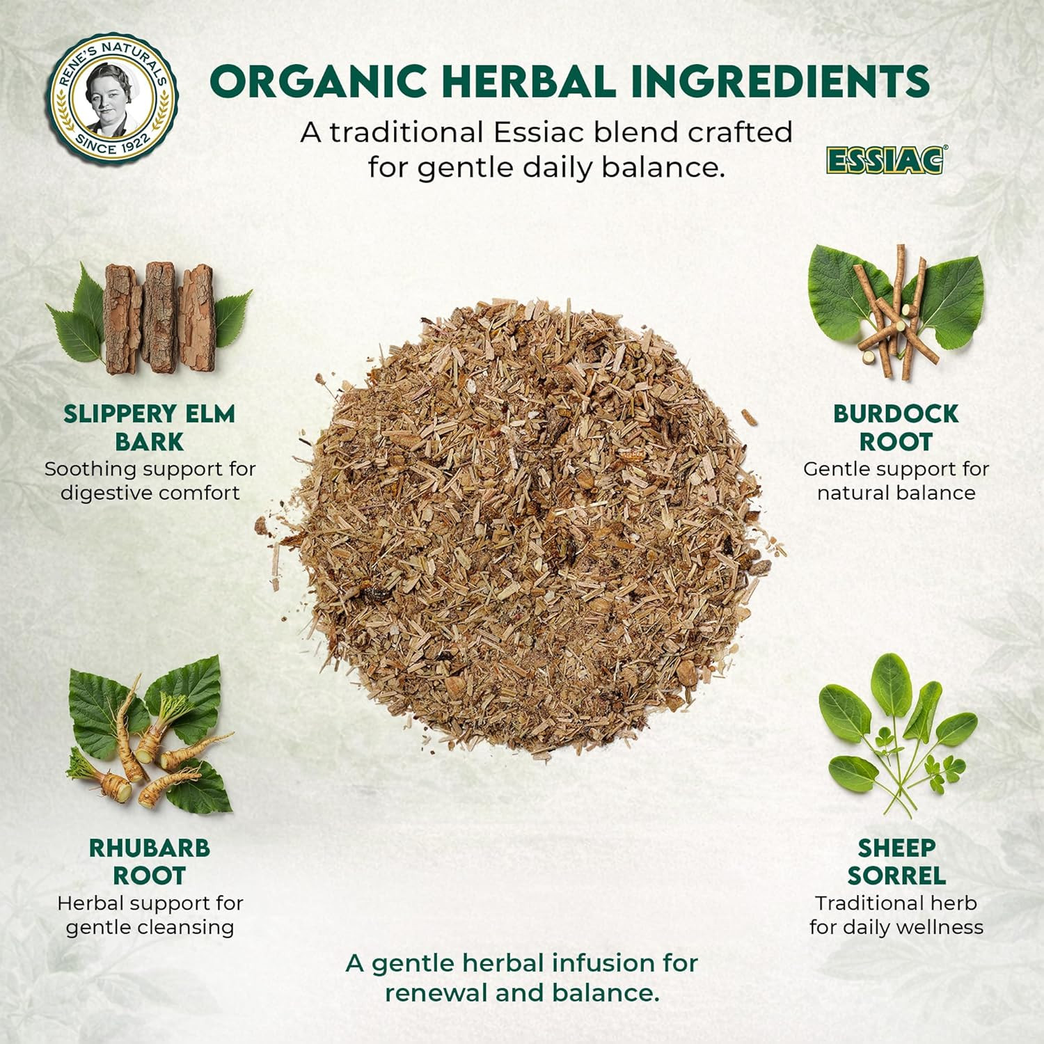 Rene’s Naturals Essiac Tea Bags – USDA Organic – Original 4-Herb Formula Since 1