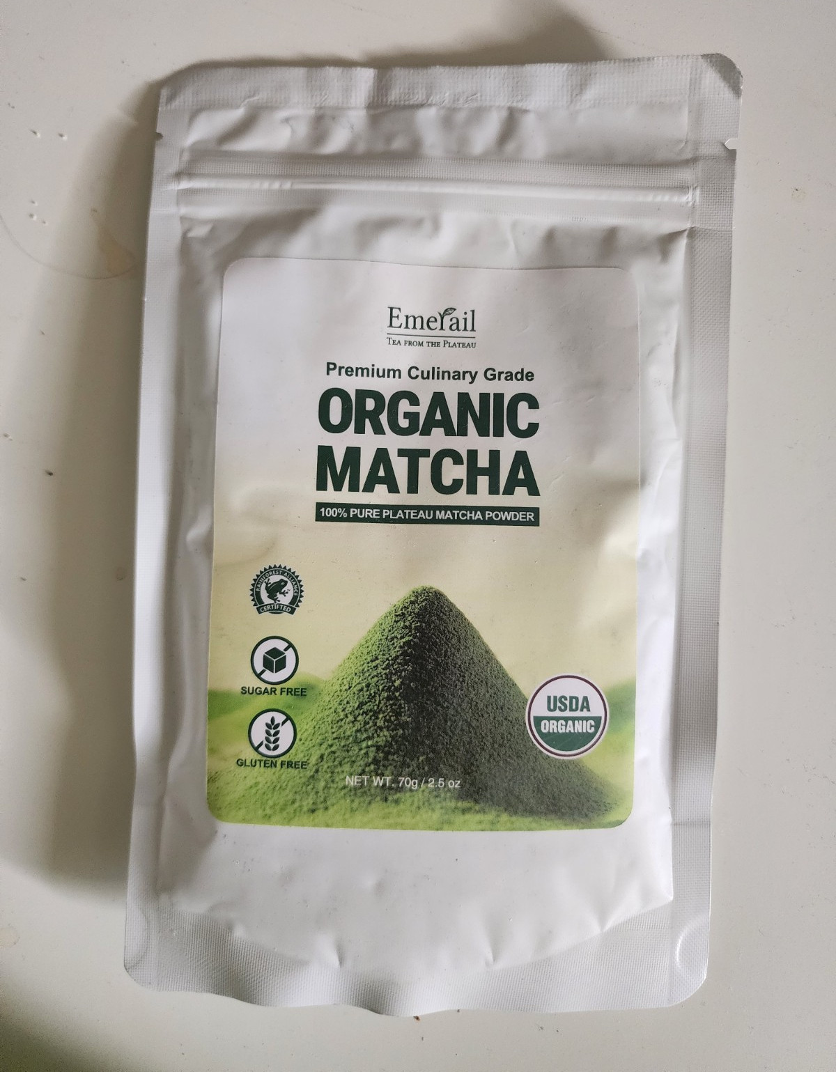 EmeFail Organic Matcha Powder, USDA Organic, Sugar Free, Gluten Free, 70g