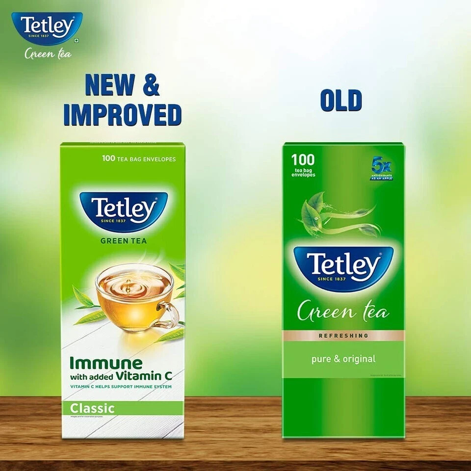 Tetley Green Tea, Regular, 100 Tea Bags Free Shipping World Wide