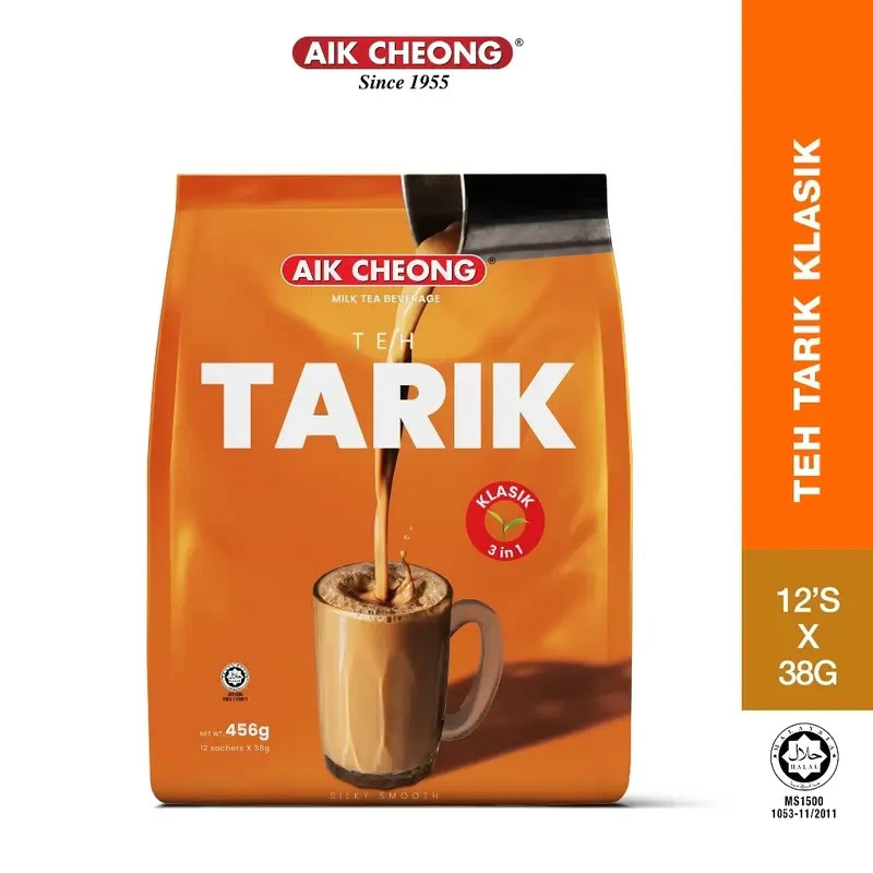5 Packs x 12 Sachet x 38g AIK CHEONG Teh Tarik Instant 3in1 Milk Tea Beverage