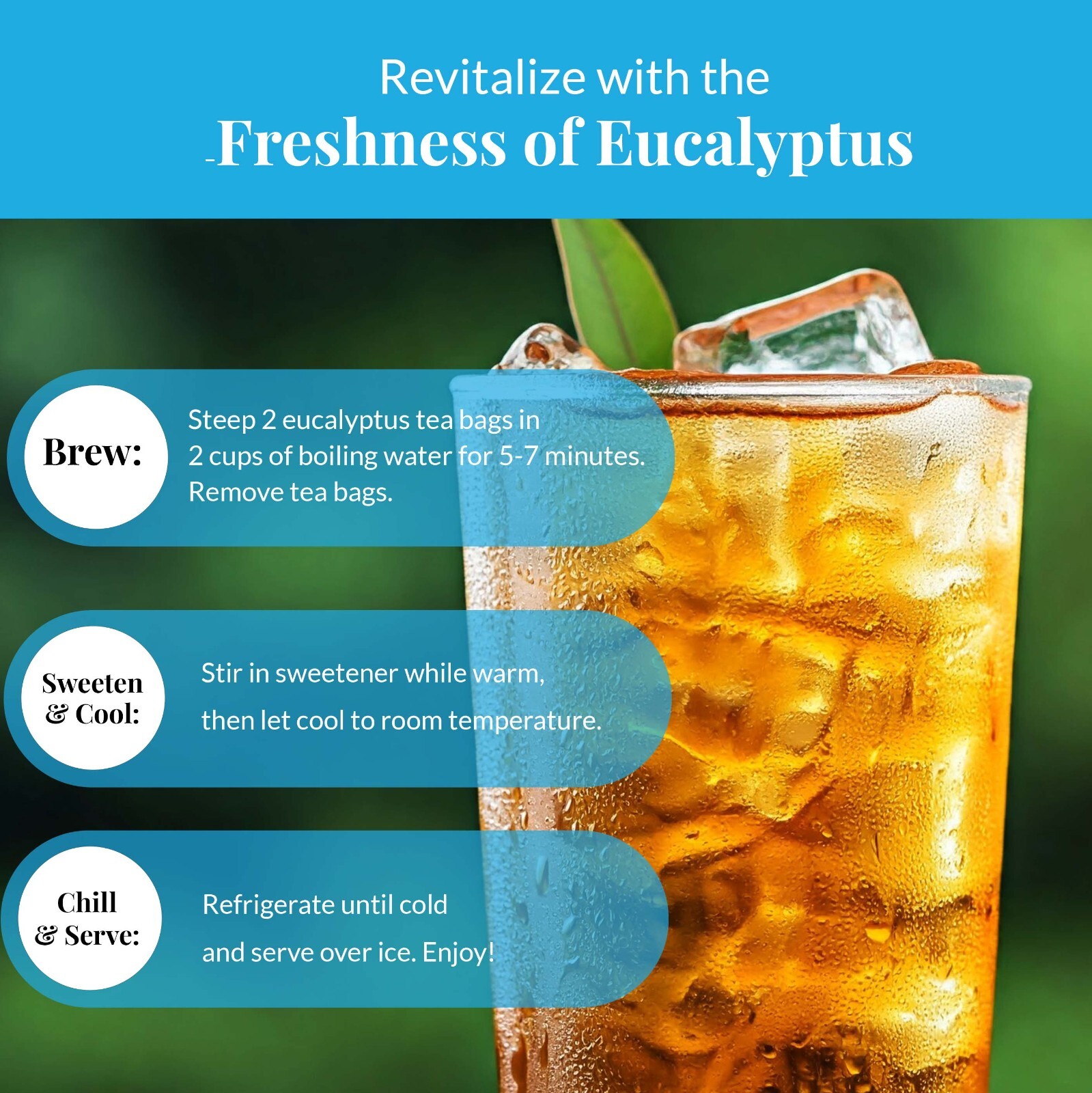 Organic Eucalyptus Tea 75 Tea Bags, Te de Hojas de Eucalipto, Herbal Tea