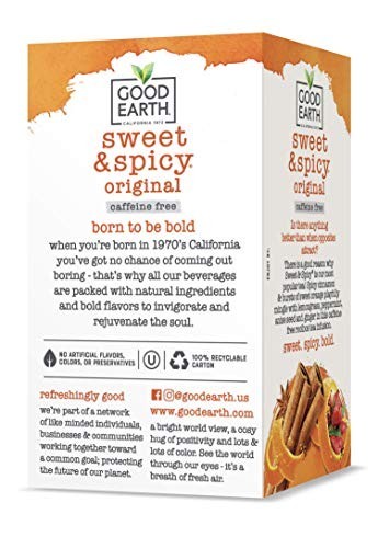 Good Earth Sweet And Spicy Herbal Tea Bags 18 Count Gluten Free Caffeine Free