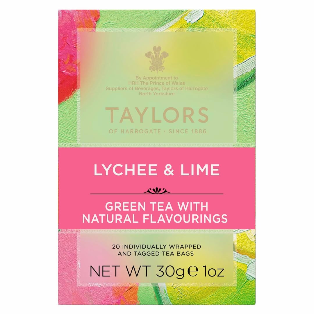 Taylors Of Harrogate Green Tea Bags Zesty Lychee Citrus 20 Count 1 Pack