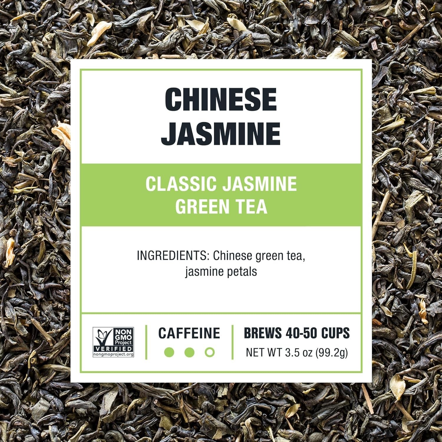 Loose Leaf Jasmine Green Tea, 50 Cups, Medium Caffeine