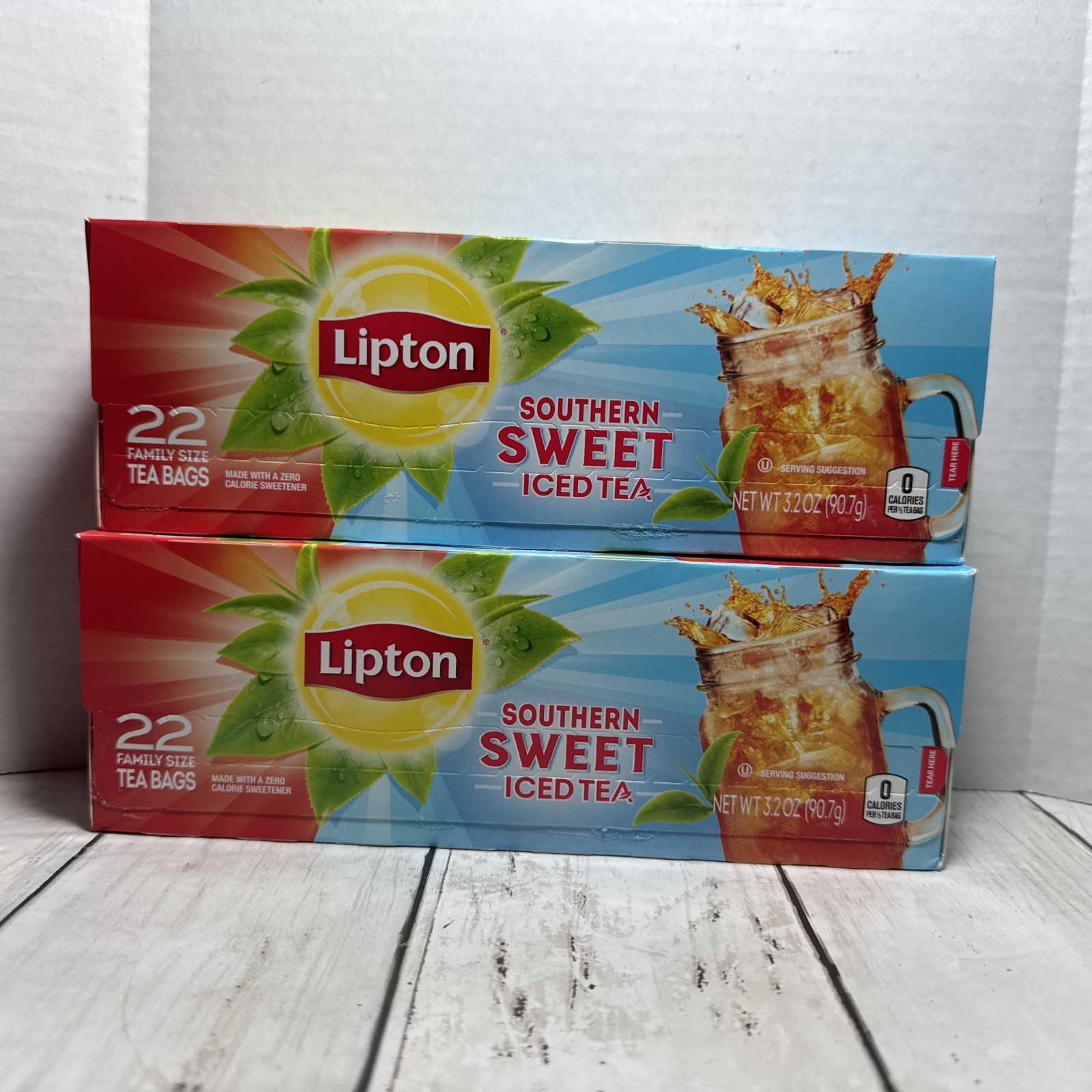 Lipton Southern Sweet Iced Tea Bags 22 Count Family Size BB 04/2028 2 Boxes