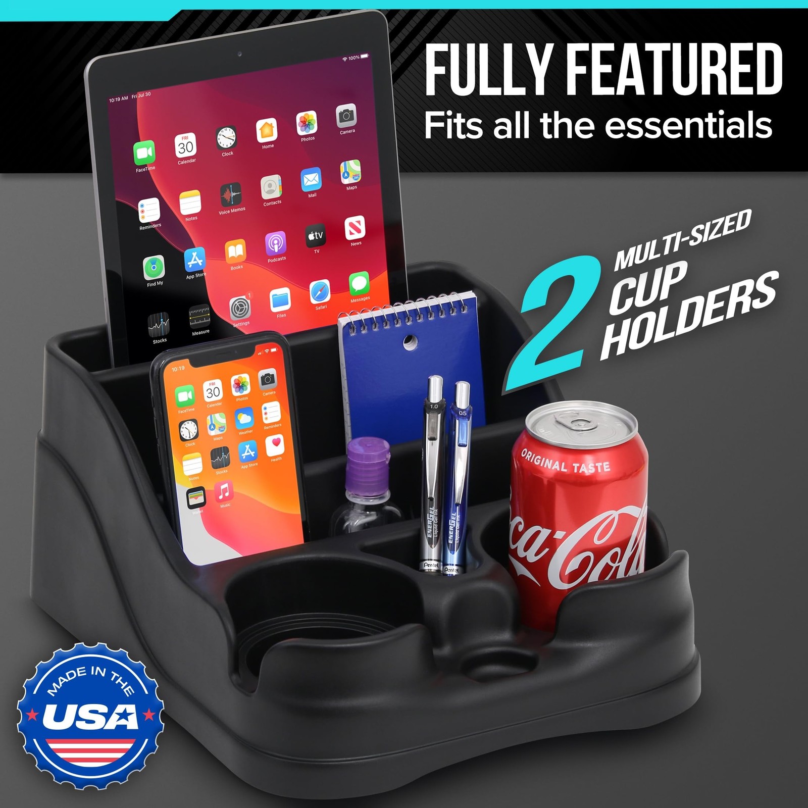 Small Center Console for Cars, Trucks, Minivans, SUVs, Vehicle Organizer, Cup…