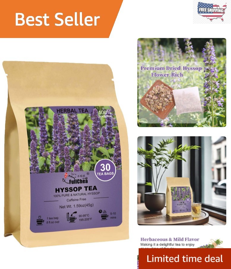 Hyssop Tea Bags – 30 Count, Caffeine-Free for Relaxation & Digestion