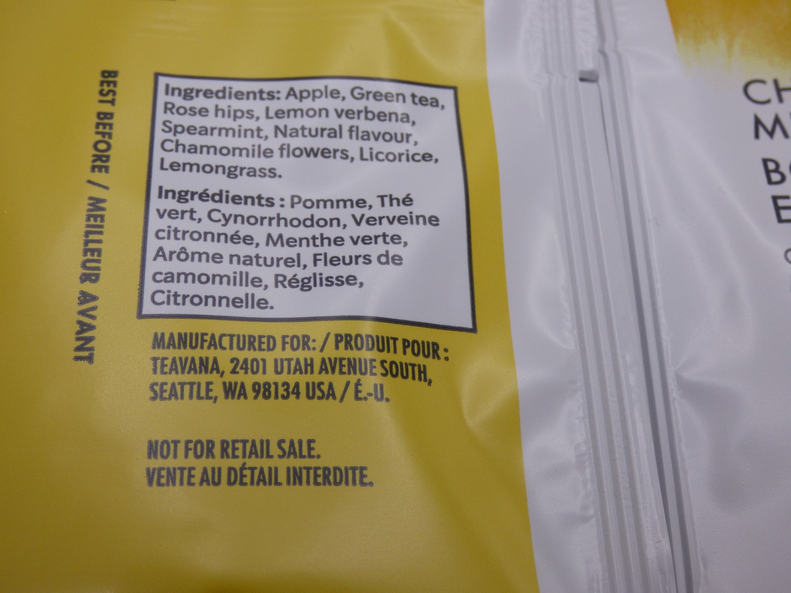 Starbucks – Chamomile Mint Blossom Tea – 10 Tea Bags