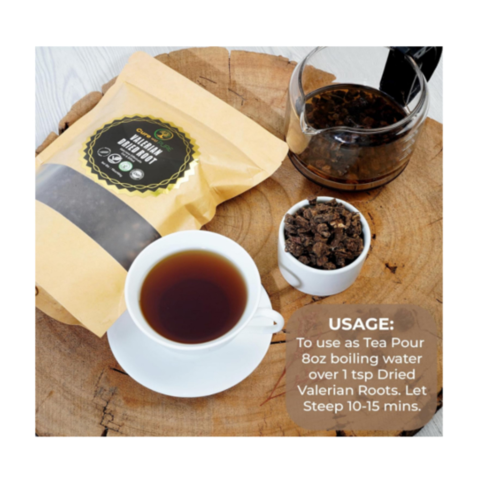 Organic Valerian Root Tea Cut, Sifted & Non-Irradiated Resealable 16oz