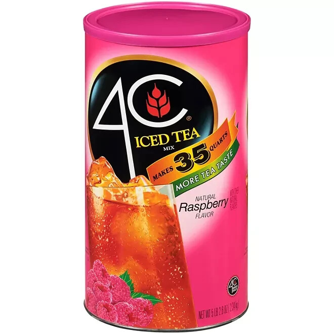 4C 35 QT Raspberry Iced Tea Mix (82.6 oz.) Fast Ship