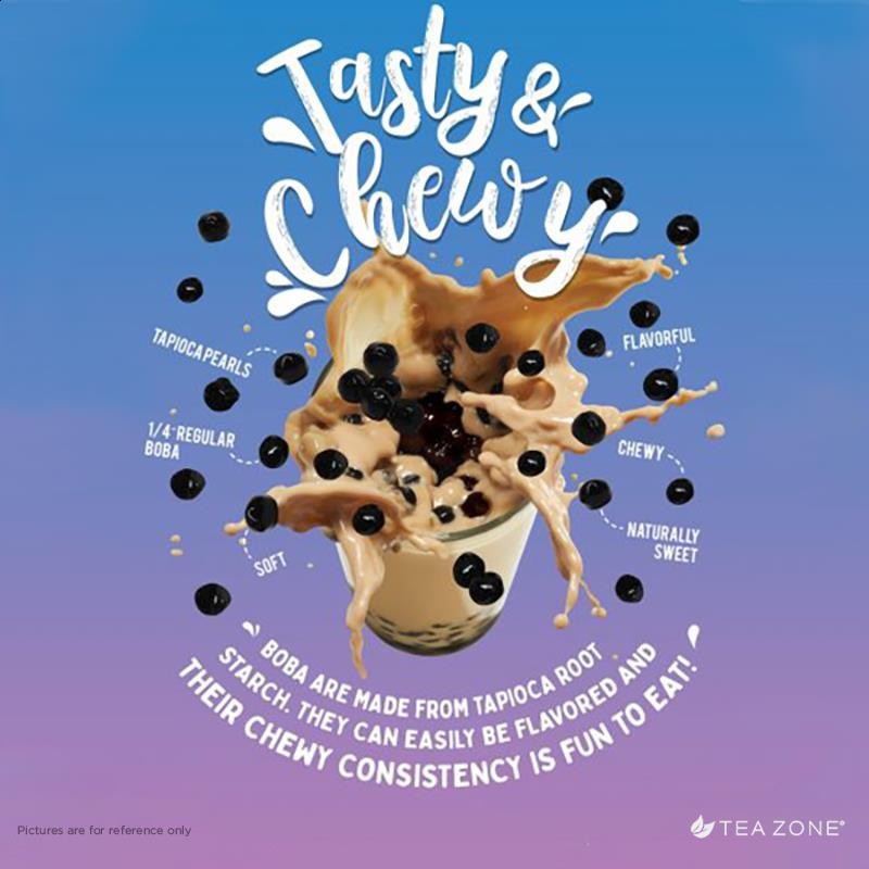 Tea Zone Chewy Black Boba Tapioca Pearls Boba Bubble Tea 2.2 Lbs. New Size!