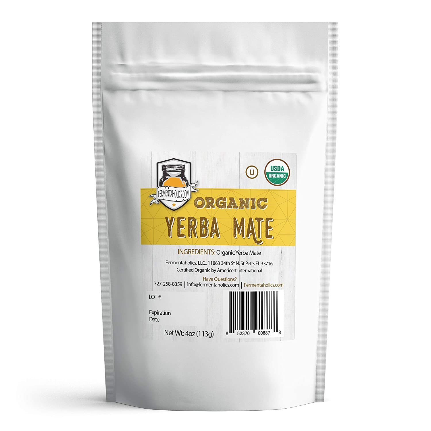Fermentaholics USDA Certified Organic Loose Leaf Yerba Mate Tea