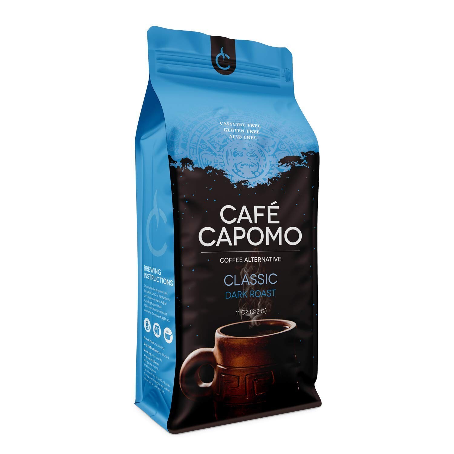 Capomo Herbal Coffee Substitute – Acid Caffeine And Gluten Free – Natural Dark