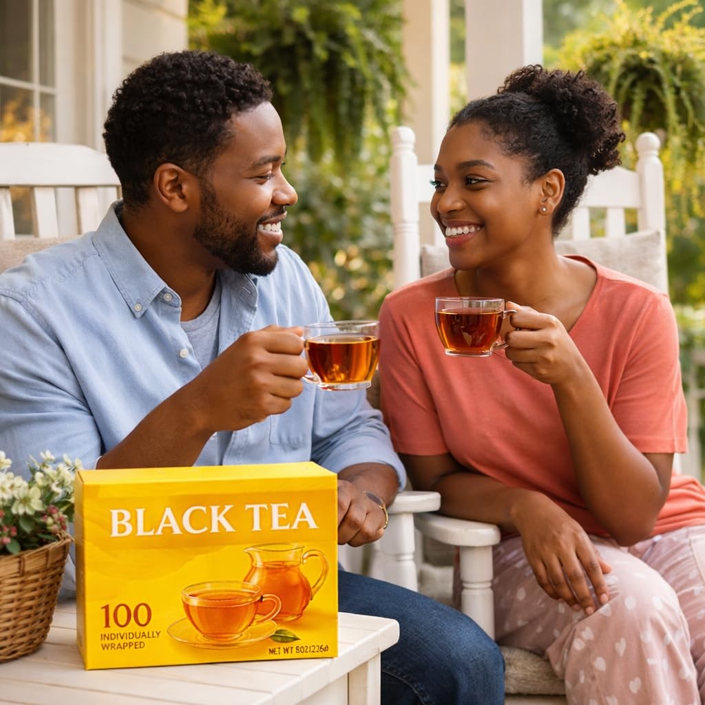 Black Tea Bags Individually Wrapped 100 Count Hot or Iced Tea Black Tea 100