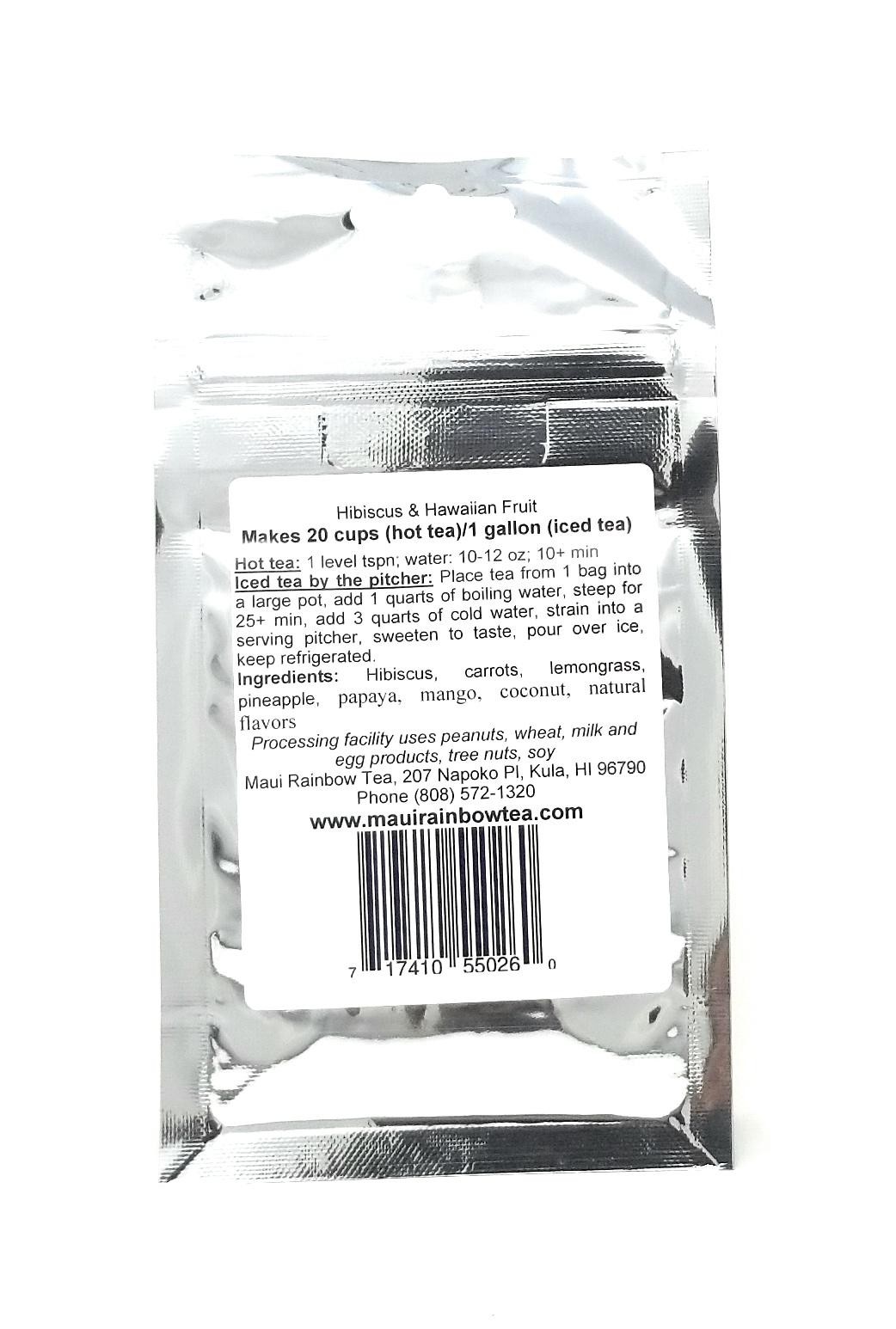 Maui Rainbow Tea Hibiscus Hawaiian Fruit Herbal Tea Caffeine Free 1.4oz 20 Cups
