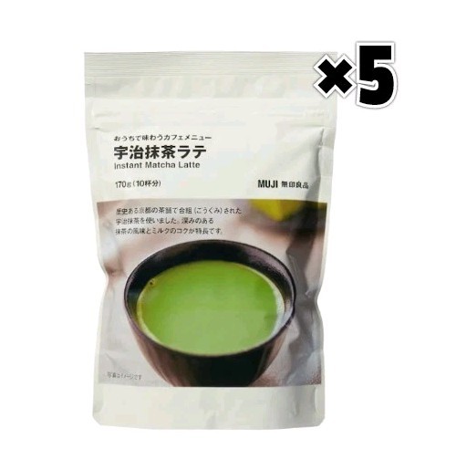MUJI Instant Uji Matcha Latte 170g x5 Pack Japanese Green Tea Powder Drink