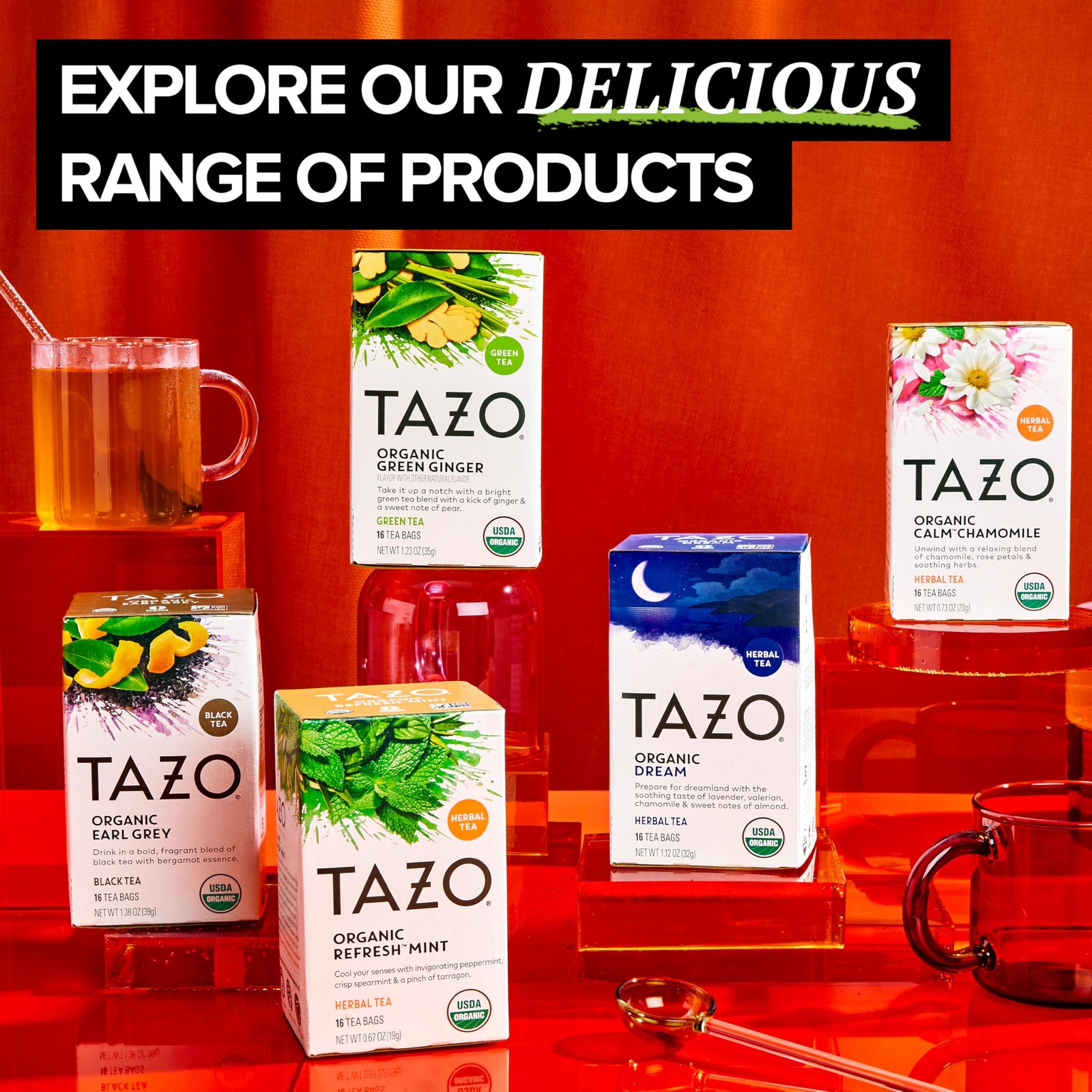 TAZO Organic Green Tea, Ginger, 96 Total Tea Bags (16ct – 96