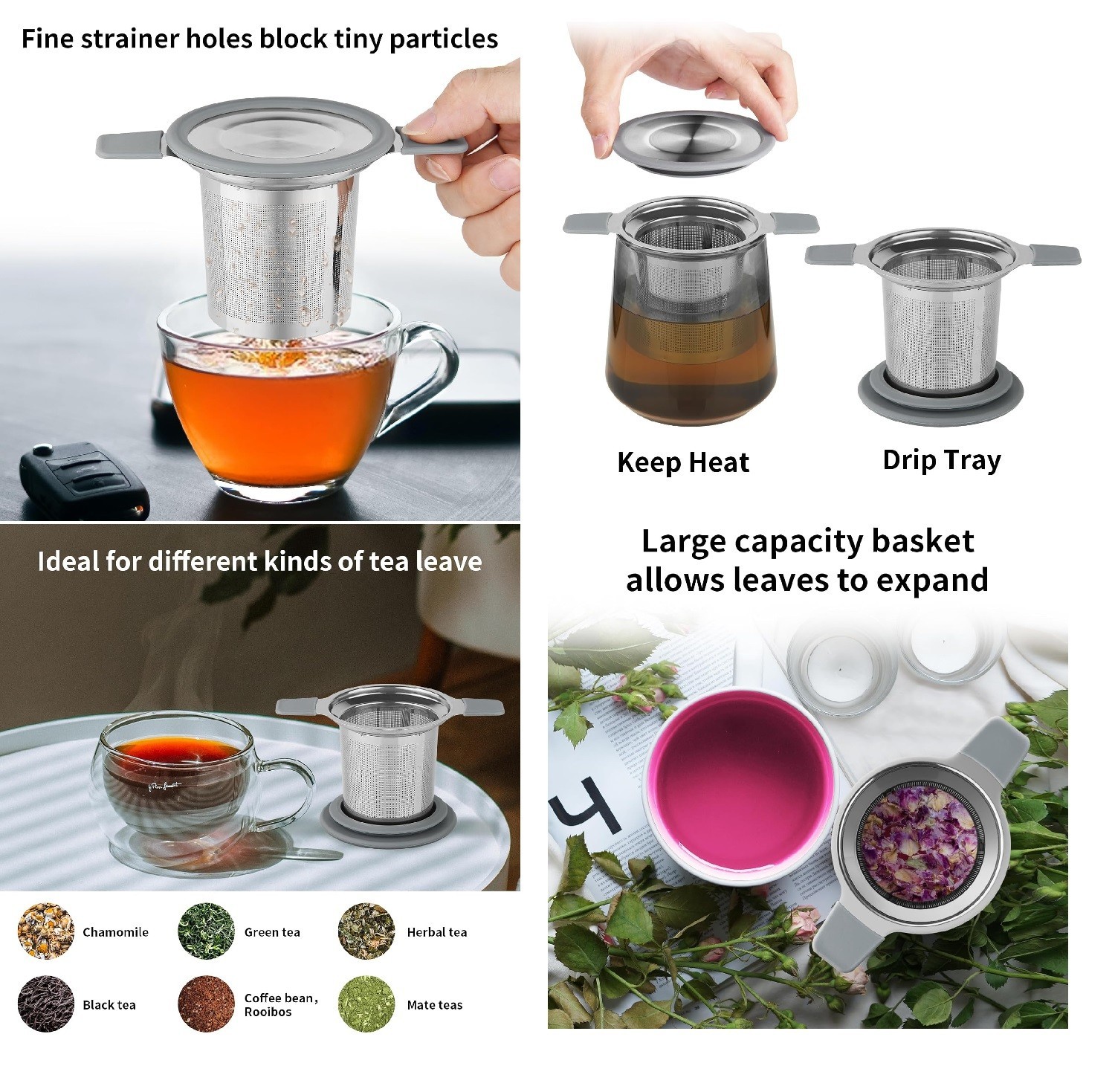 Tiesta Tea Tastings 45 Pouch/500 Cup Dry Loose Leaf Sampler Set & Infuser Bundle
