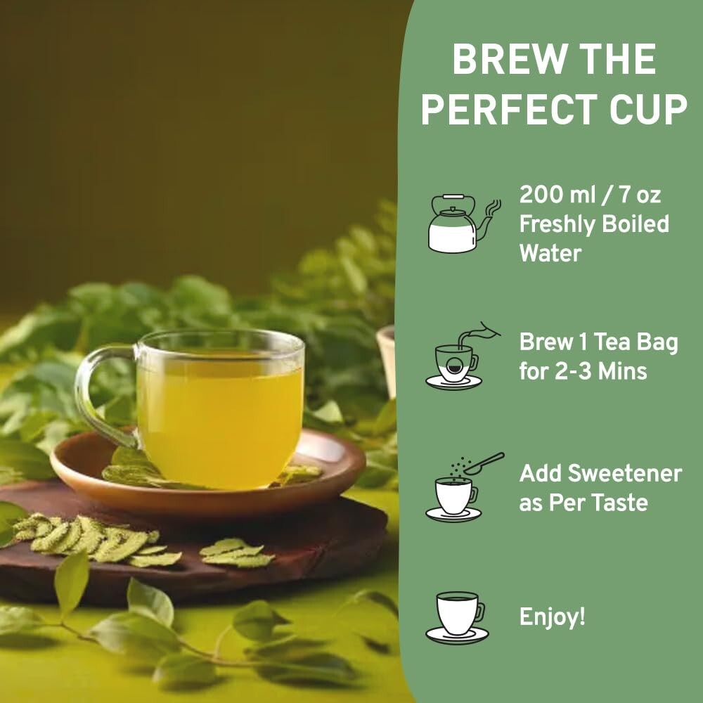 Eco-Friendly Organic Moringa Tea Bags – 100 Count Non-GMO for Healthy Living
