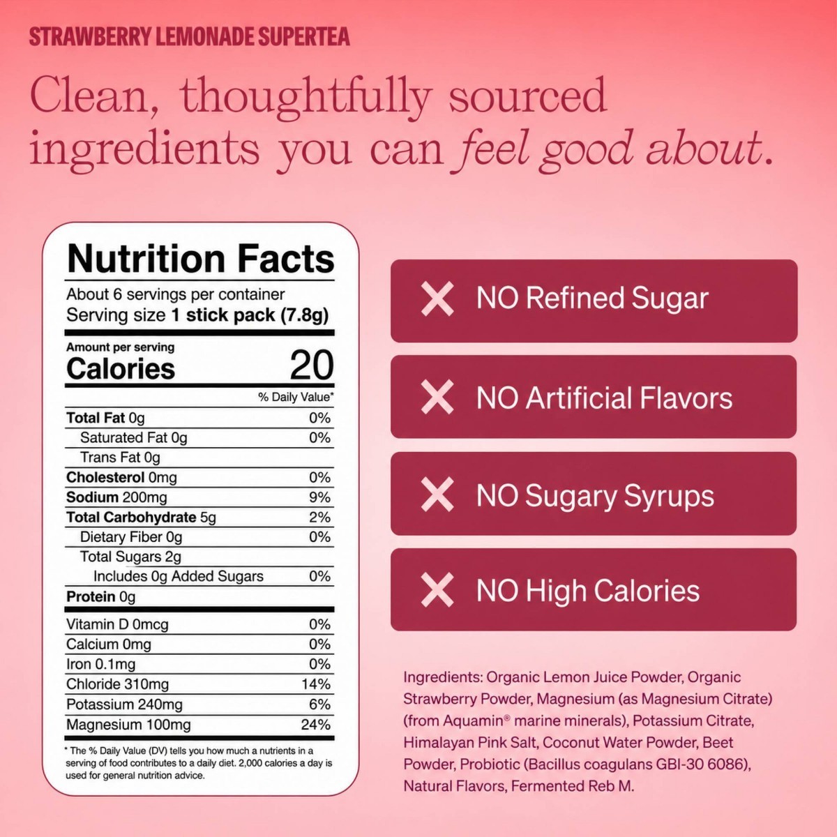 Clevr Strawberry Lemonade SuperTea – 1.7oz/6ct