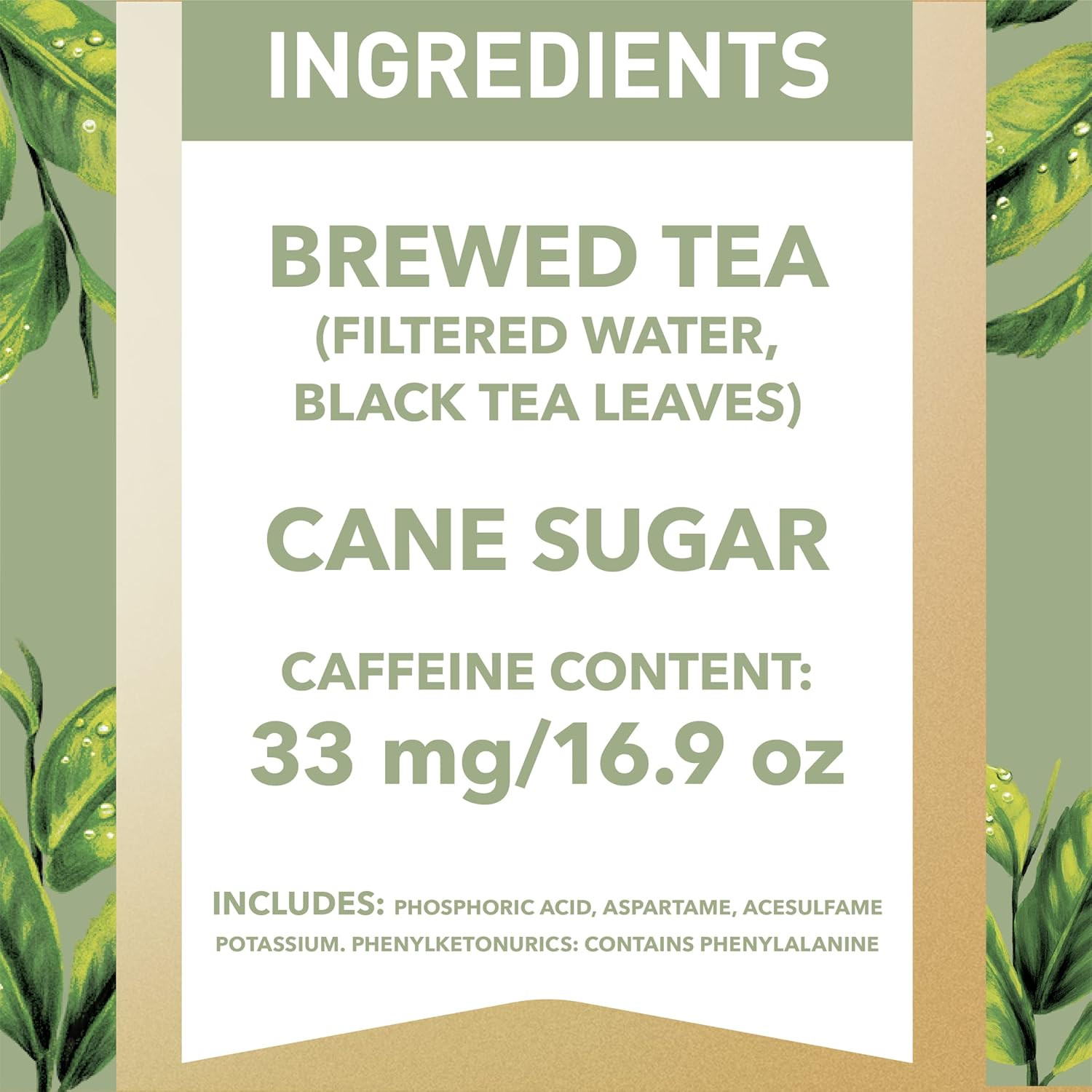 Tea, Diet Tea, 16.9 Fl Oz, 6 Pack
