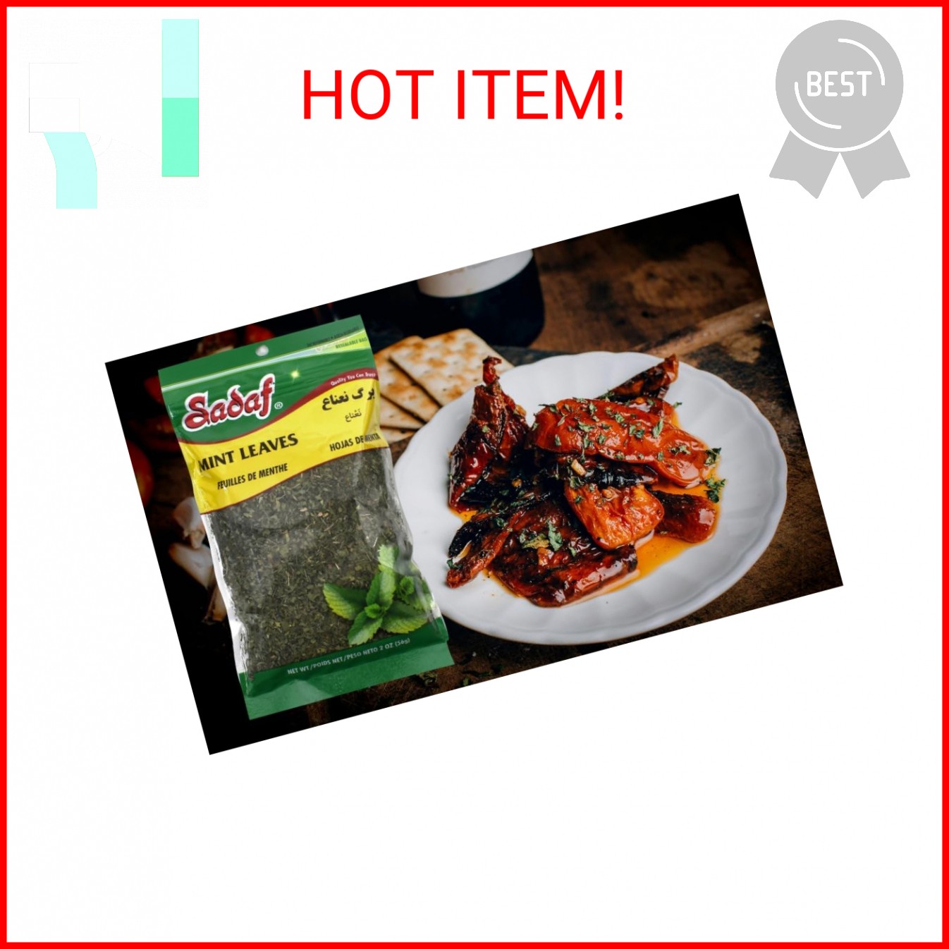 Sadaf Mint Leaves Cut – Dried mint leaves cut and sifted – Kosher and Halal – No