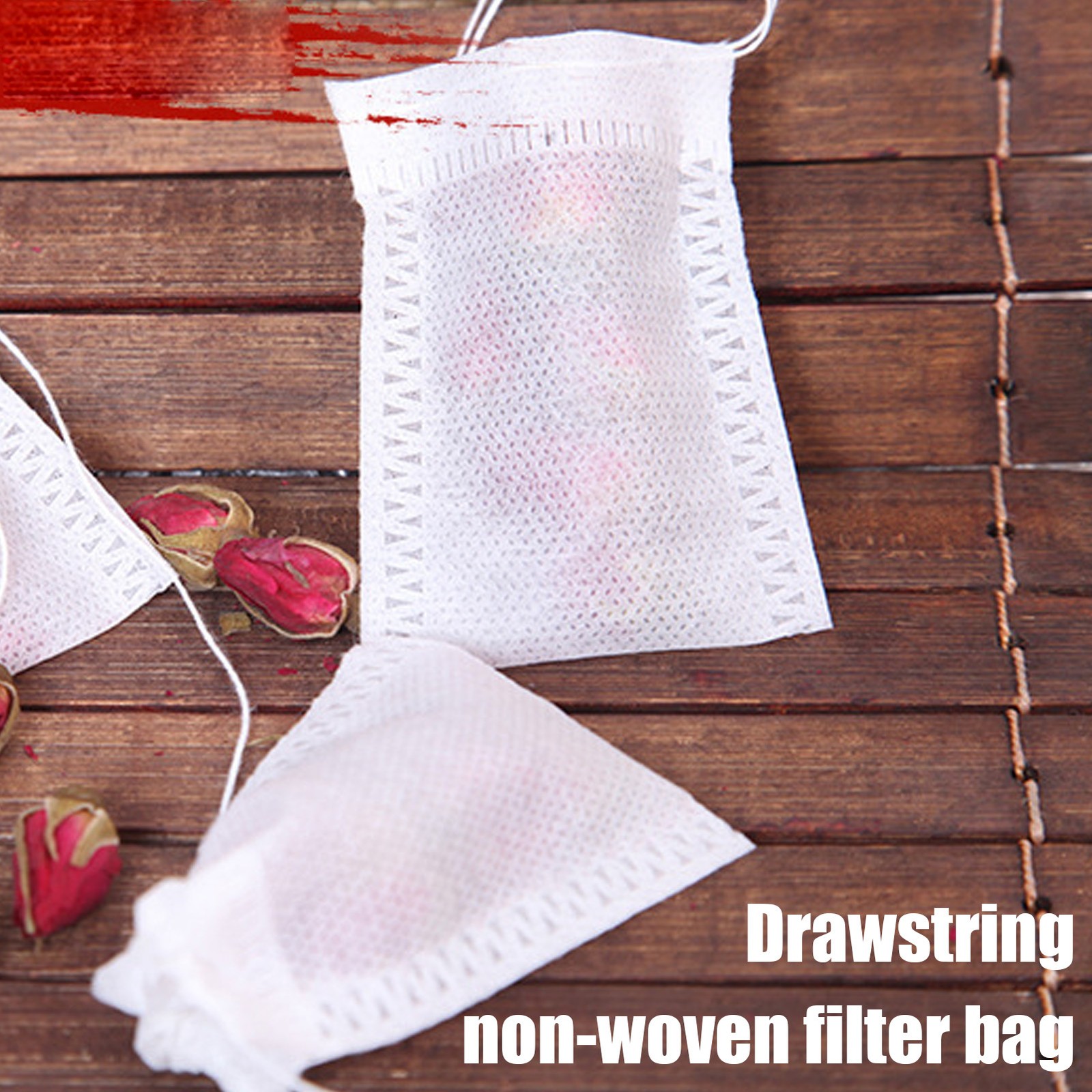 100x Tea Filter Bag Tea Bags For Loose Tea Reusable Empty Tea Filter Bags
