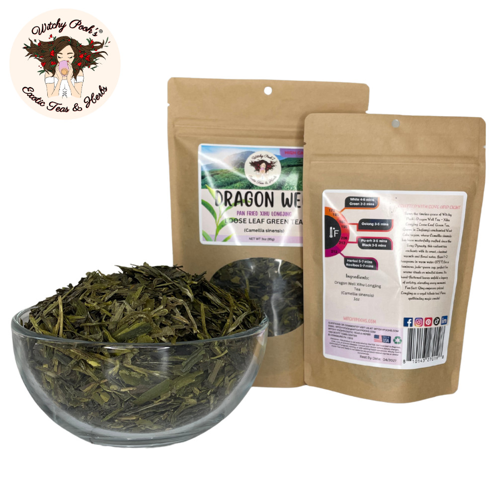 Dragon Well Loose Leaf Green Tea, High Caffeine Equal to Coffee