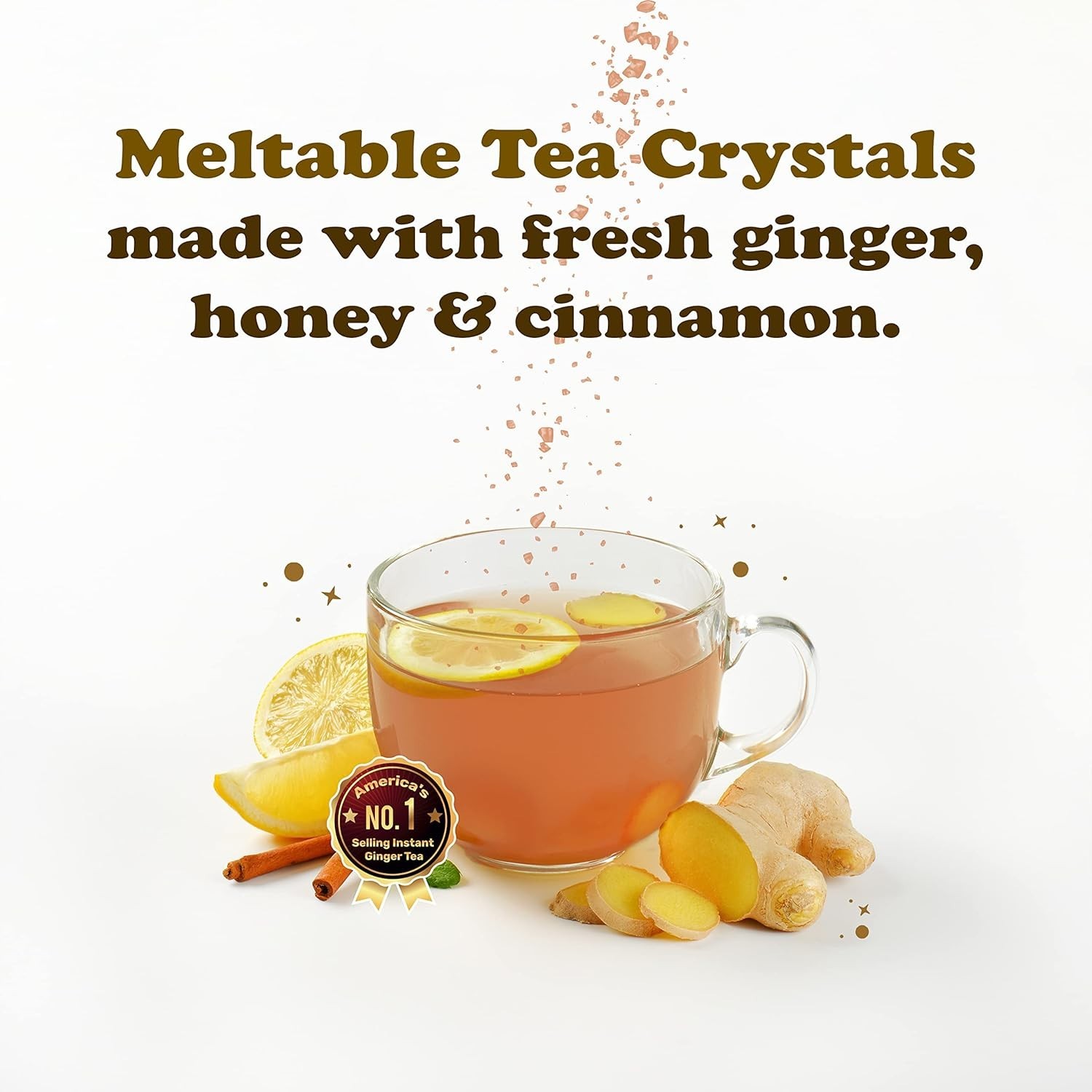 Honey Ginger Instant Tea Powder, Cinnamon Flavor, Ginger Extract & Real Honey…