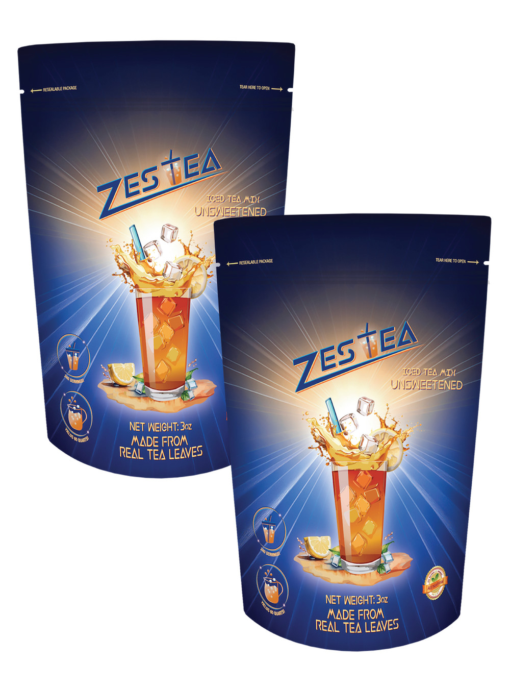 Zestea™ Unsweetened Instant Iced Tea Mix – (2) 3oz Bags