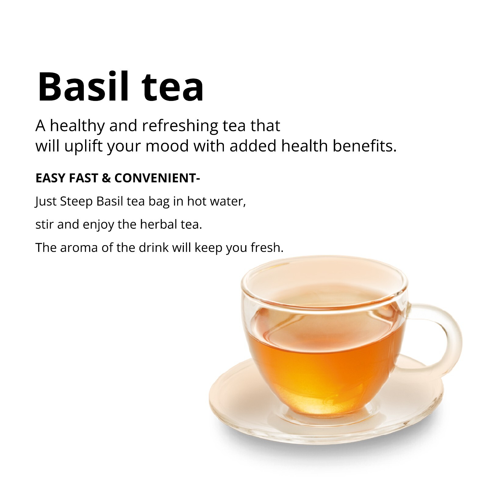 75 Organic Holy Basil Tea Bags, Pure Tulsi Holy Basil, Tulsi Tea, Caffeine Free