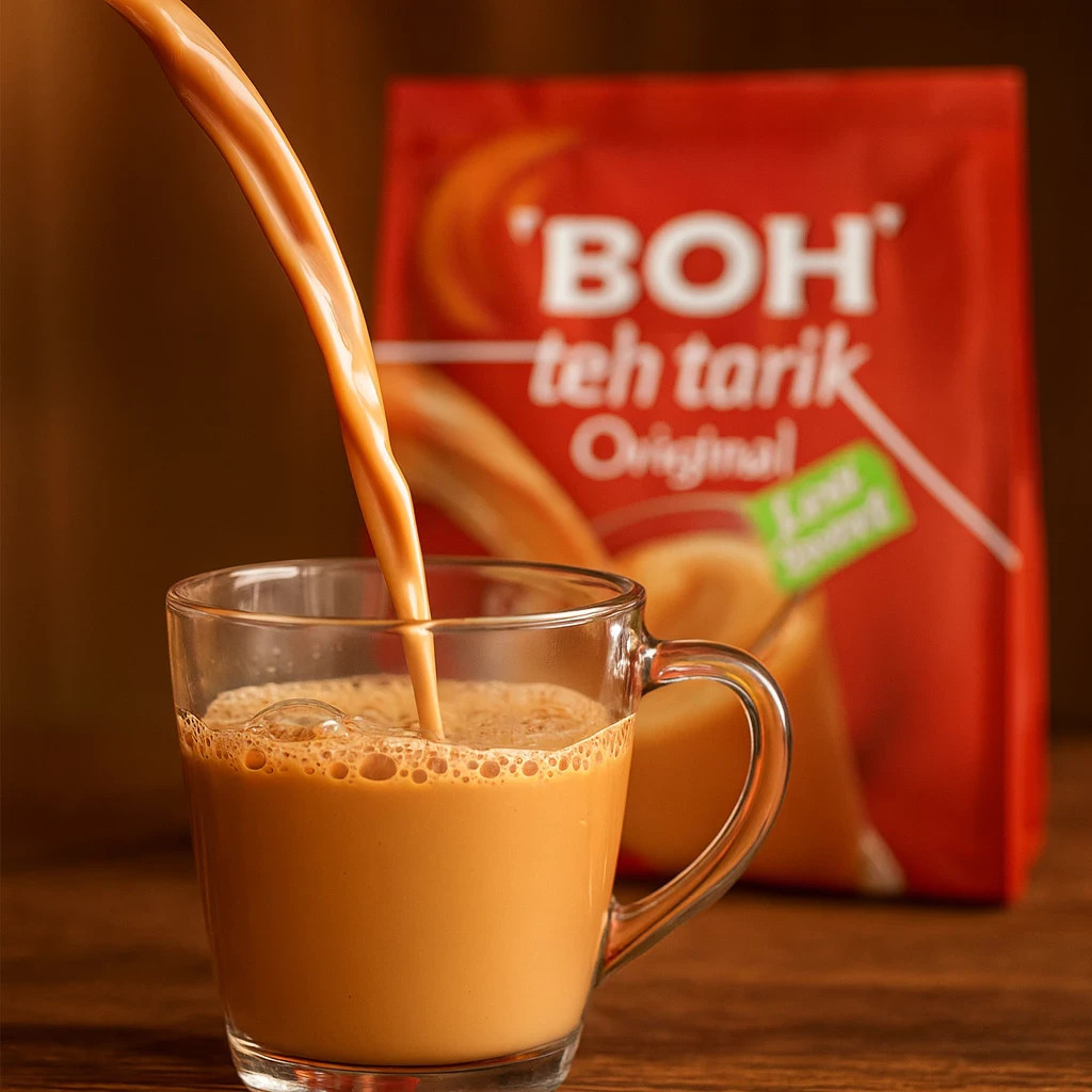 BOH Plantation TEH TARIK Kurang Manis Less Sweet 12 Packet 27g each Malaysia Tea