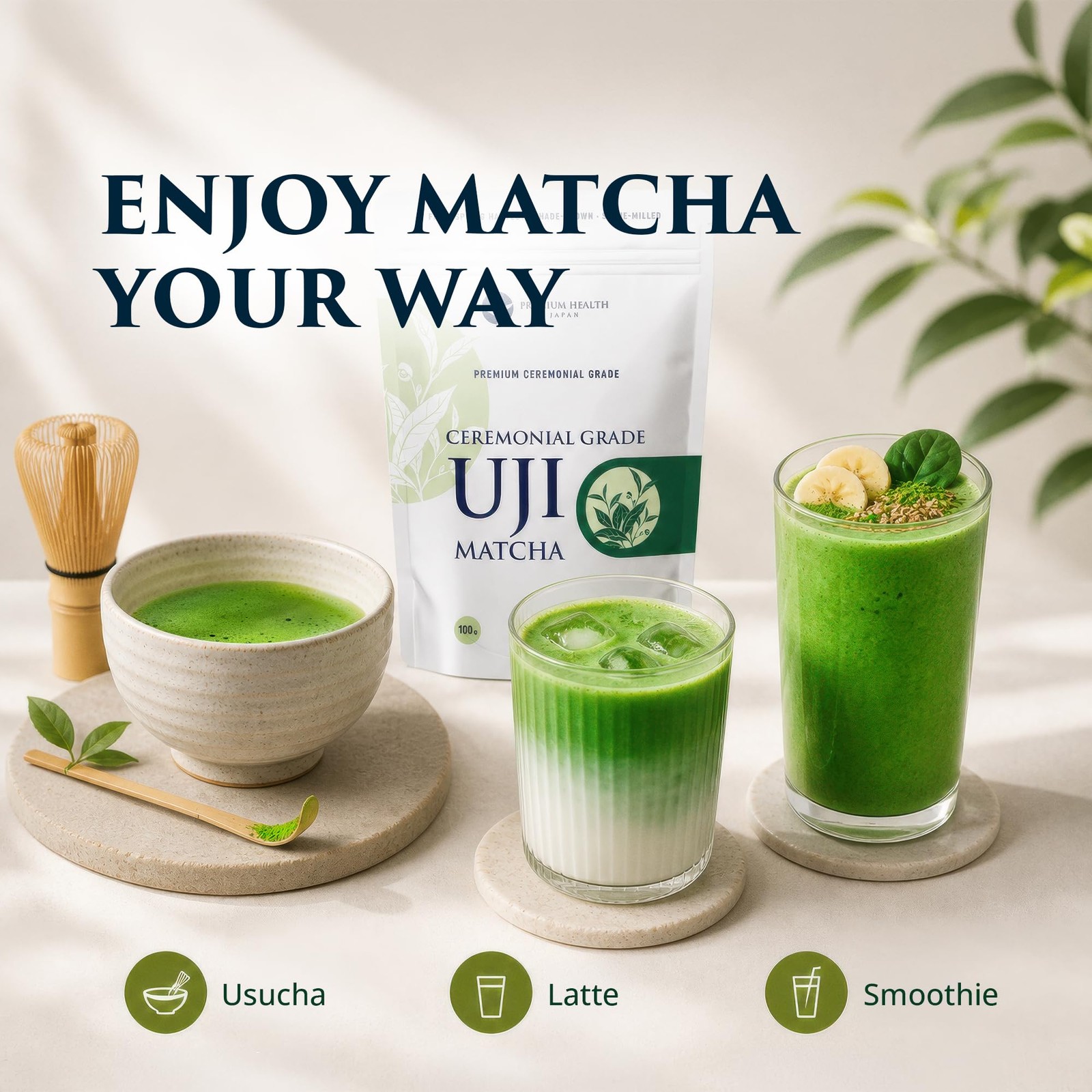 Uji Matcha Powder 100g – Ceremonial Grade, First Spring Harvest, Kyoto Grown …