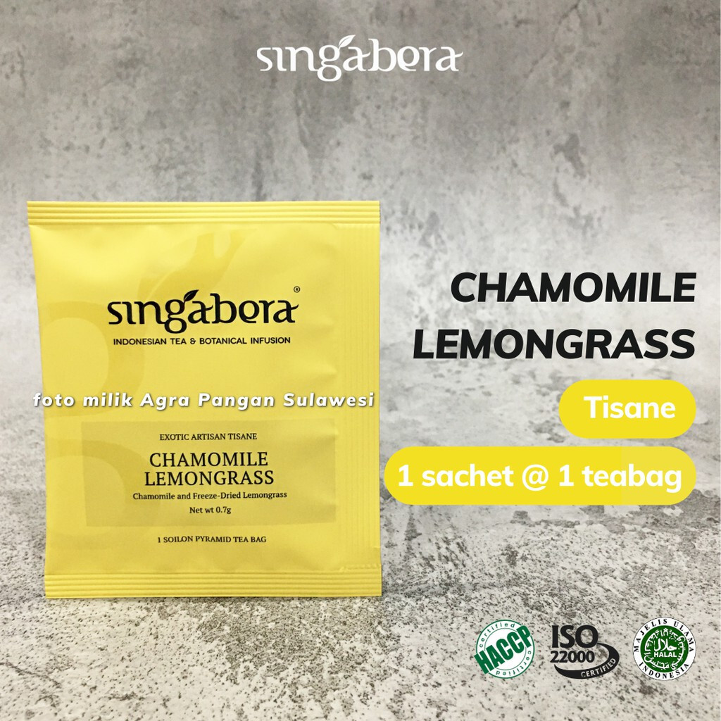 KP SINGABERA Organic Chamomile Lemongrass Herbal Infusion Halal Tea 15 Teabags