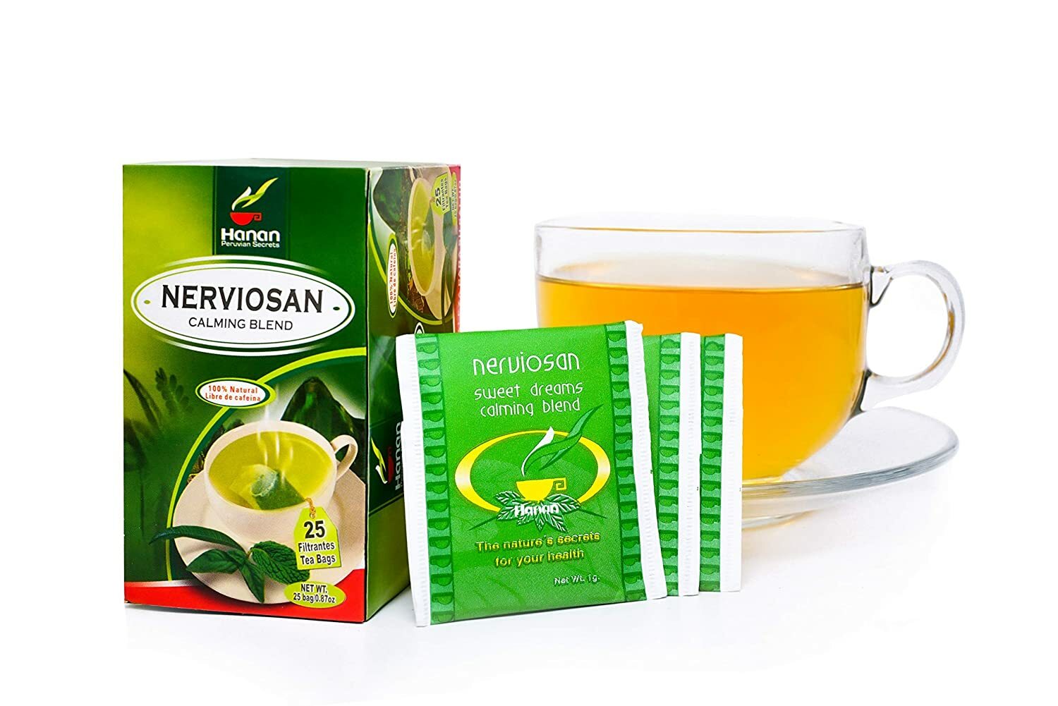 Hanan Peruvian Secrets Nerviosan Herbal Tea | 100% Natural Calming Blend | 25 Te