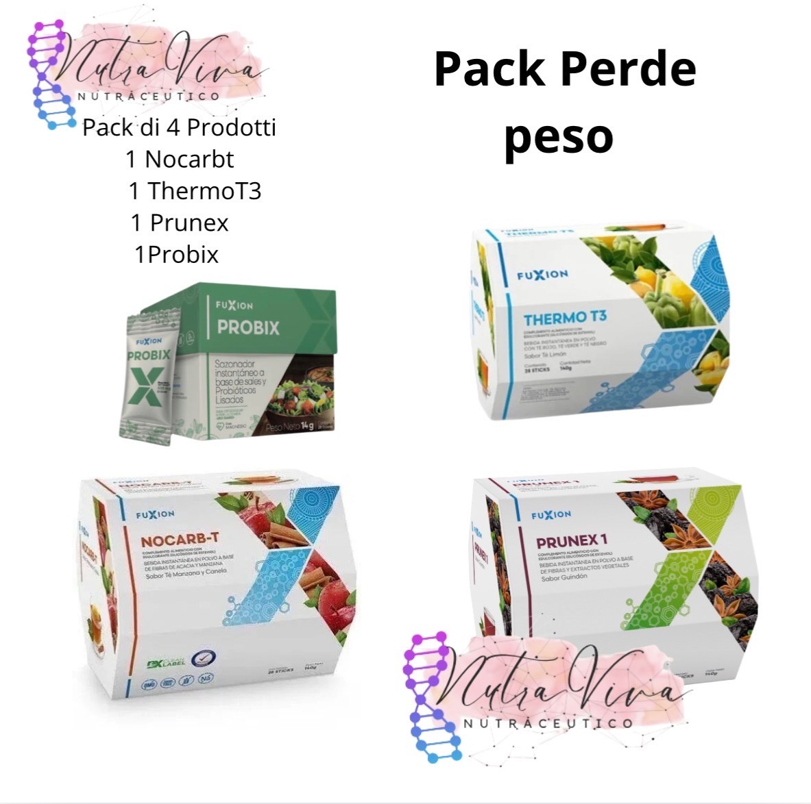 Fuxion Reducer Pack (1 Probix, 1Nocarbt, 1 ThermoT3, 1Prunex)