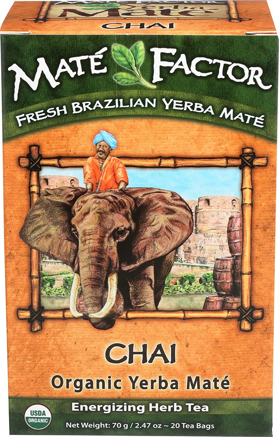 The Mate Factor Organic Yerba Mate Tea Chai 20 Tea Bags