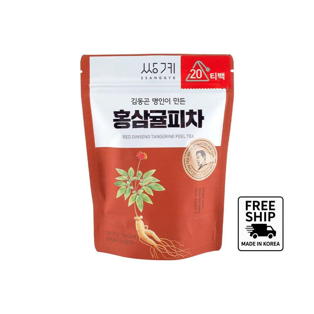 Korean Tea Set – Persimmon Leaf (40) + Red Ginseng Tangerine (20) | 60 Bags