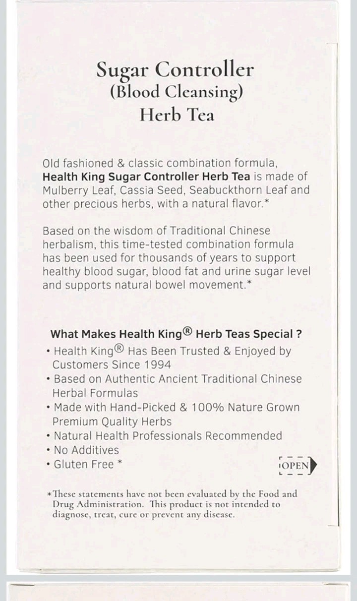Health King- Sugar Controller (Blood Cleansing) Herb Tea-20 Tea Bags , Help…
