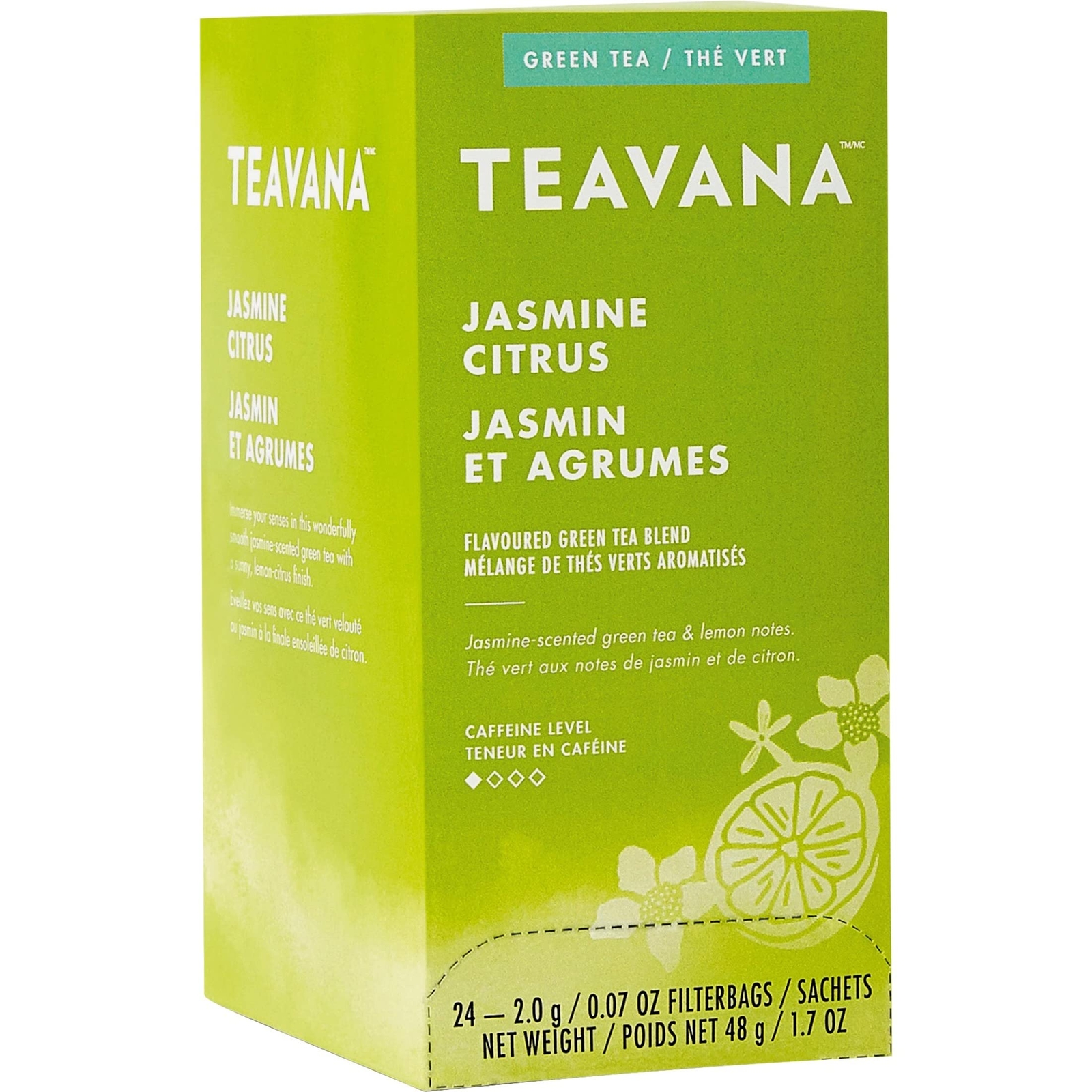 Jasmine Citrus Green Tea 24 Count Individually Packaged Easy Brew Bags