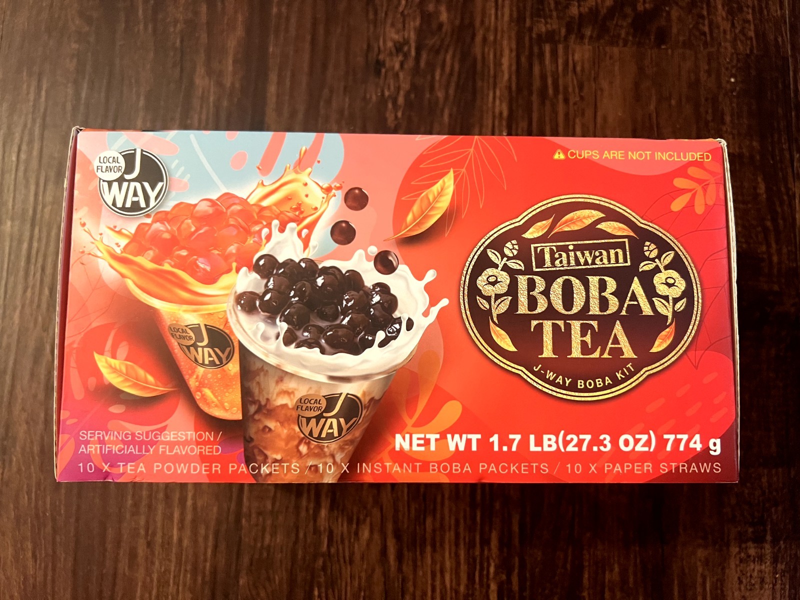 J WAY Instant Boba Bubble Pearl Variety Taiwan Milk Tea Fruity Tea Kit w/Straws